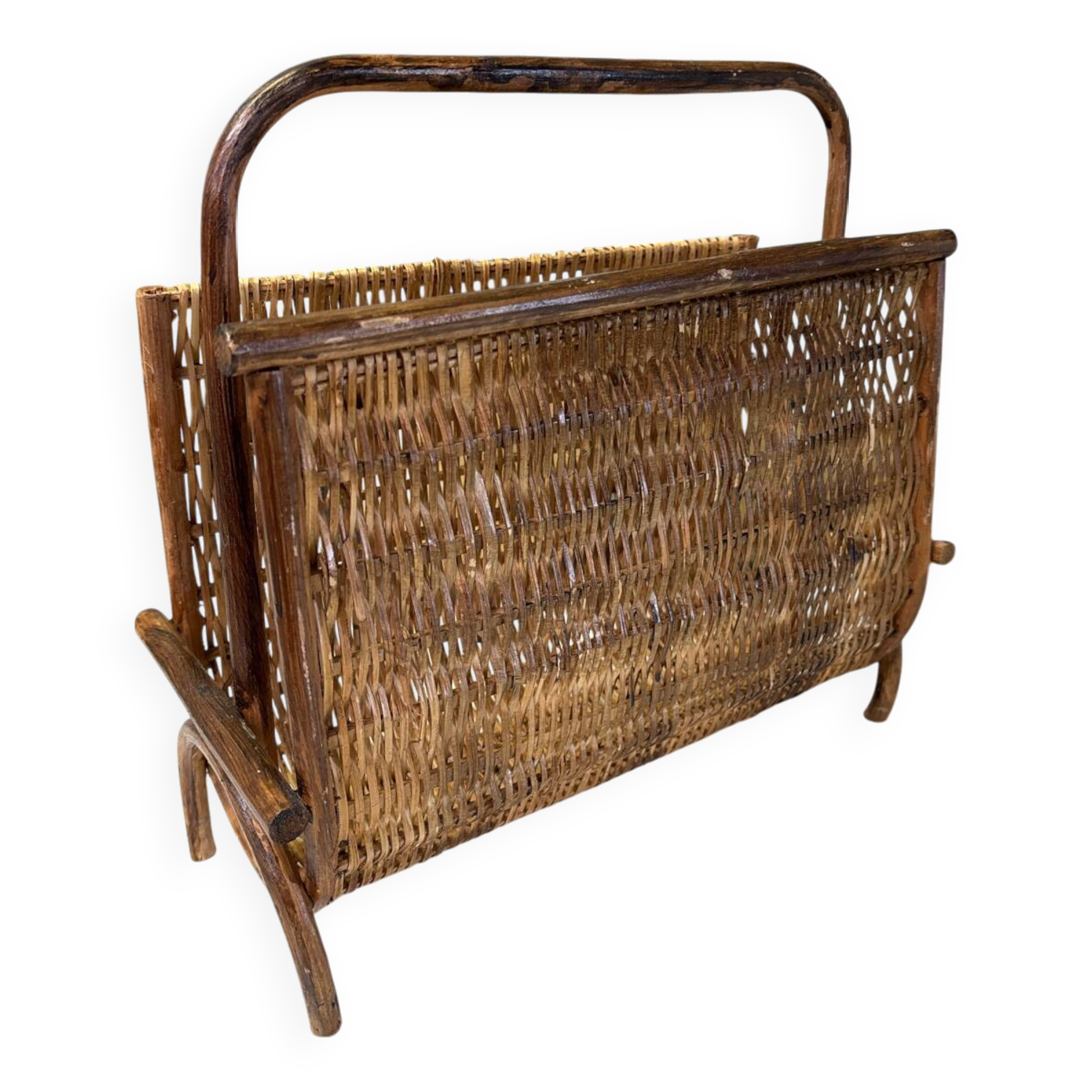 Rattan magazine rack