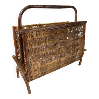 Rattan magazine rack