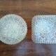 Pair of 1970s molded glass ceiling or wall light globes