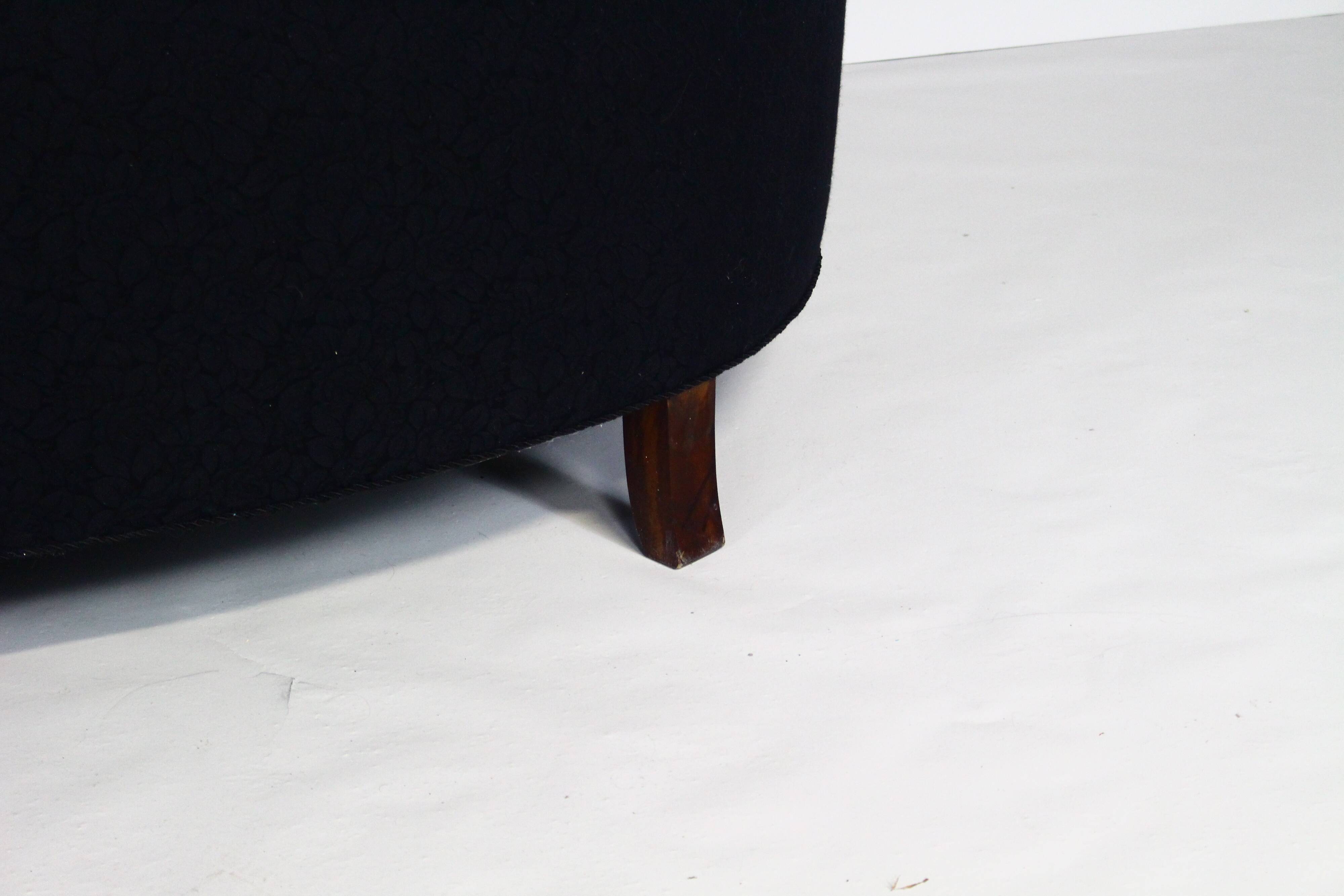 1930s Art Deco Curved Banana Sofa