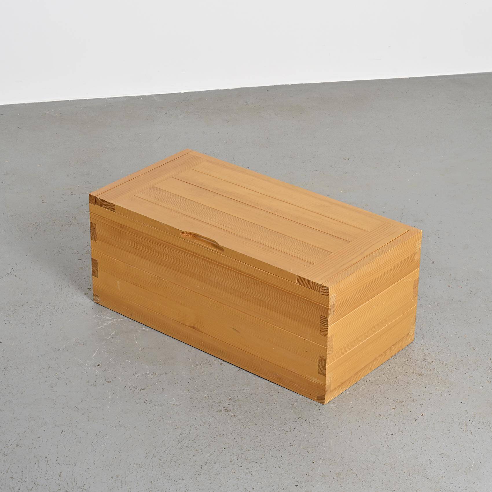 Solid elm chest by Maison Regain, 1970s
