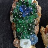 Murano wall sconces – coloured grape glass, bronze anemone