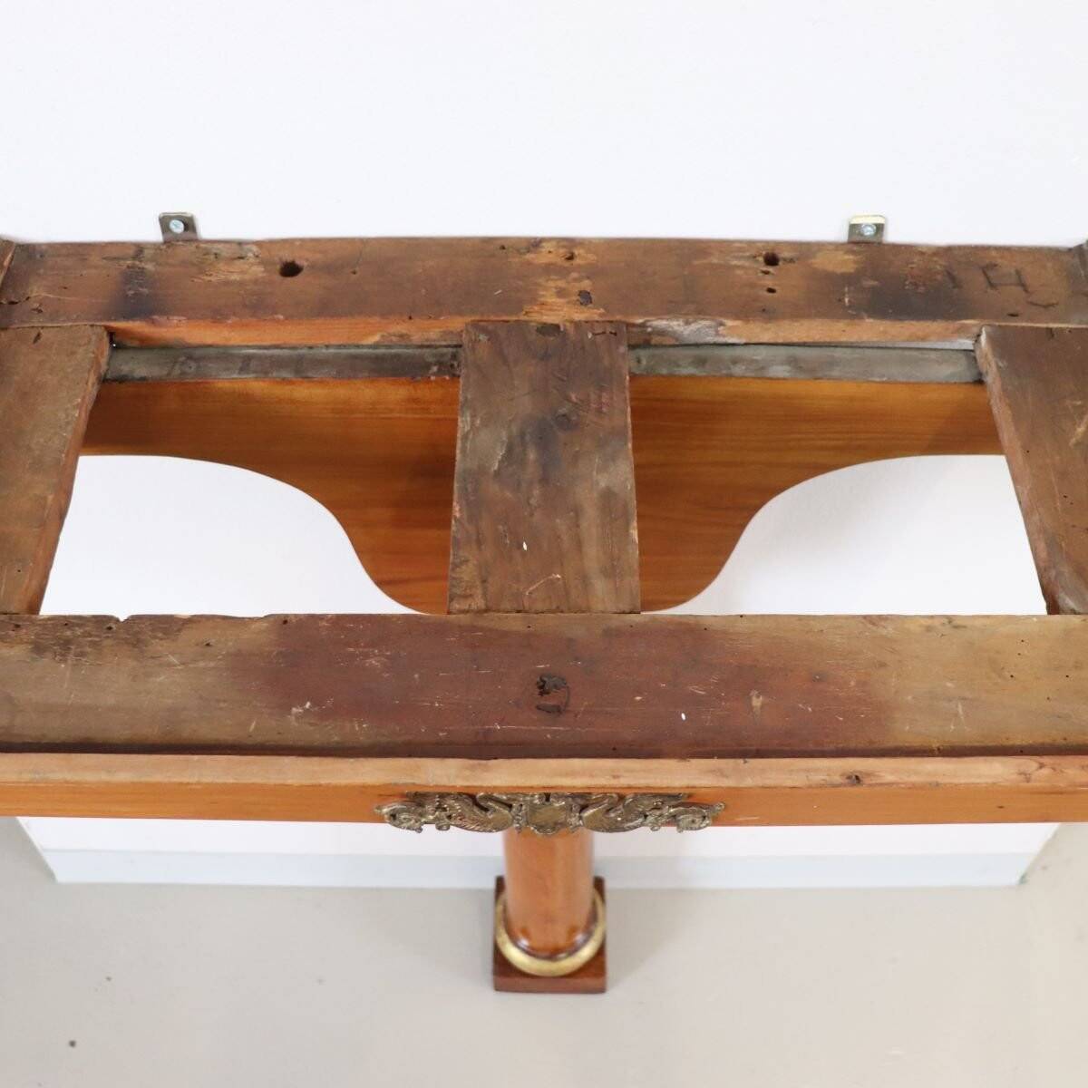 Console Table In Cherry Wood And Marble Top, Early 19th Century