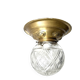 Scandinavian Art Deco Ceiling Lamp in Brass & Glass