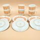 6 Midcentury Porcelain Coffee Cups & Saucers, EPIAG, Czechoslovakia
