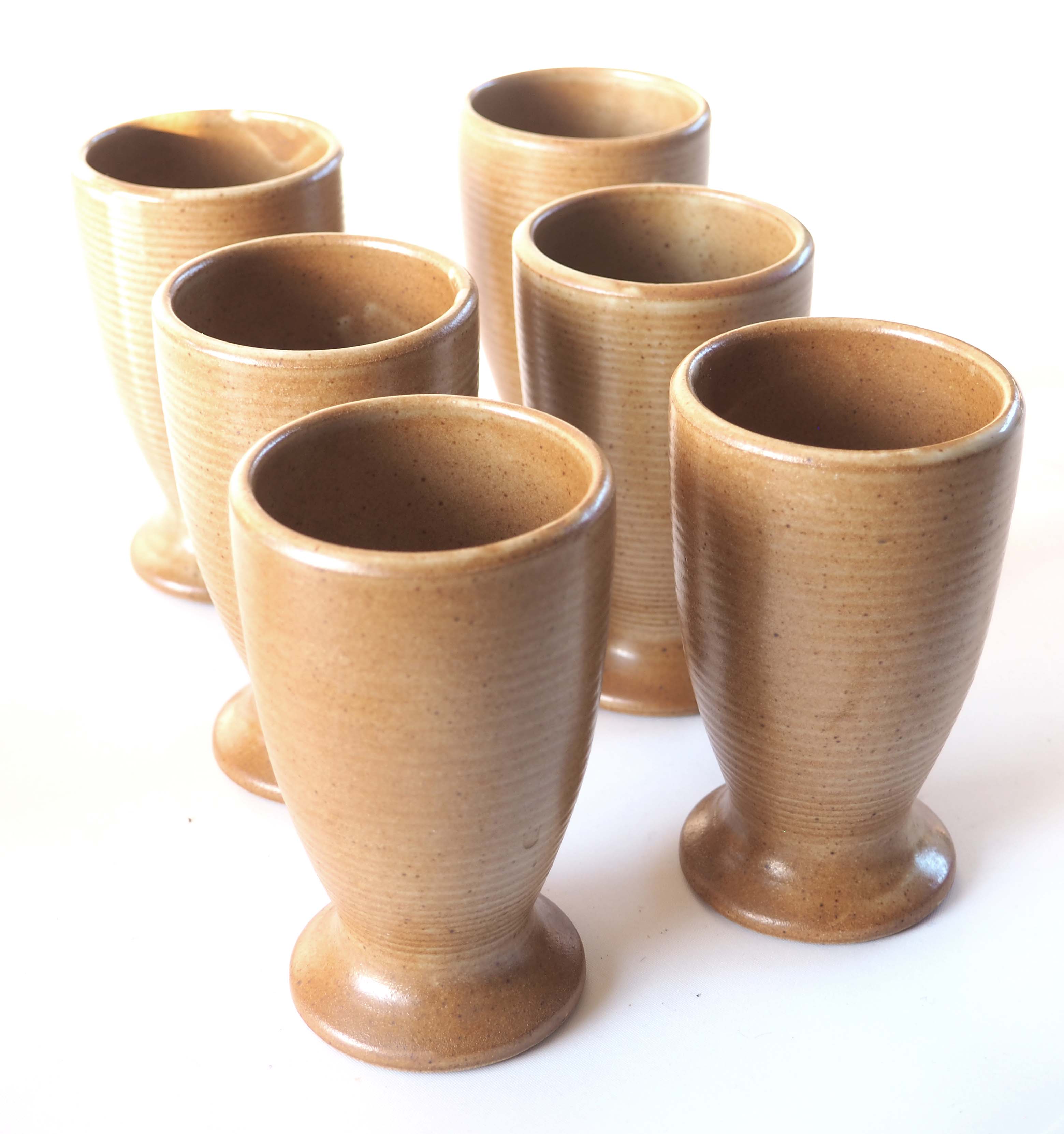 Set of 6 sandstone cups