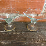 Set of 6 Ice Cream Bowls Design LA ROCHERE Coloured Glass France #D848