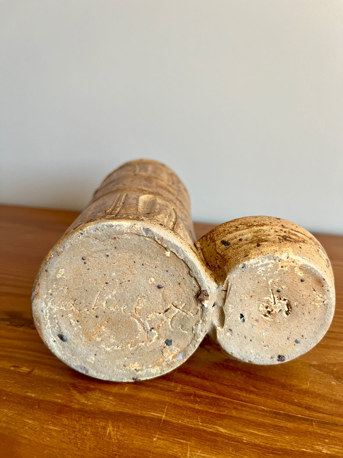 Vase / bougeoir grès vintage « La Hulotte »