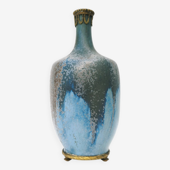 Vintage Denbac flamed sandstone soliflore vase
