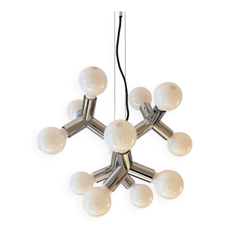 Space Age Atomic Chrome Chandelier by J.T. Kalmar, Germany, 1970