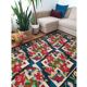 Rug with roses made by hand in Romania