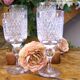 Vintage cut crystal wine or water glasses Set of 4 stemmed glasses