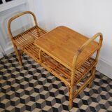 Vintage rattan bench