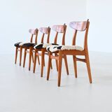 Hans Wegner model CH30 dining chairs in cowskin Carl Hansen Denmark 1952
