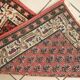Tapis vintage fait main Indo-Seraband en laine rouge (62cm x 90cm)