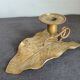 Antique bronze ivy leaf candle holder