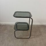 Smoked glass side table - bedside table.