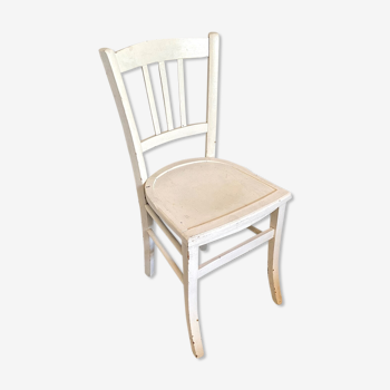 Chaise bistrot en bois blanc