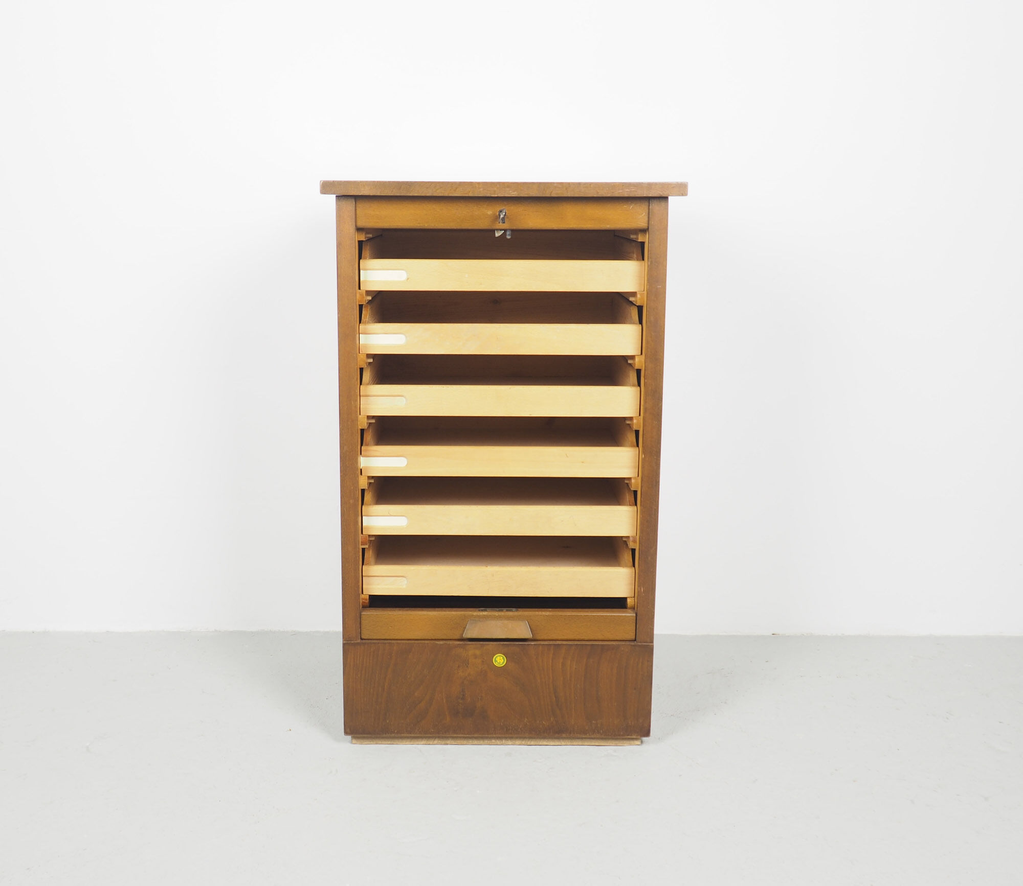 1950's wooden filing cabinet