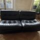 Amanta armchair pair - Mario Bellini 70s - black leather and cream shell