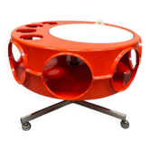 Chariot Curver orange Rotorbar design vintage néerlandais de l'âge spatial