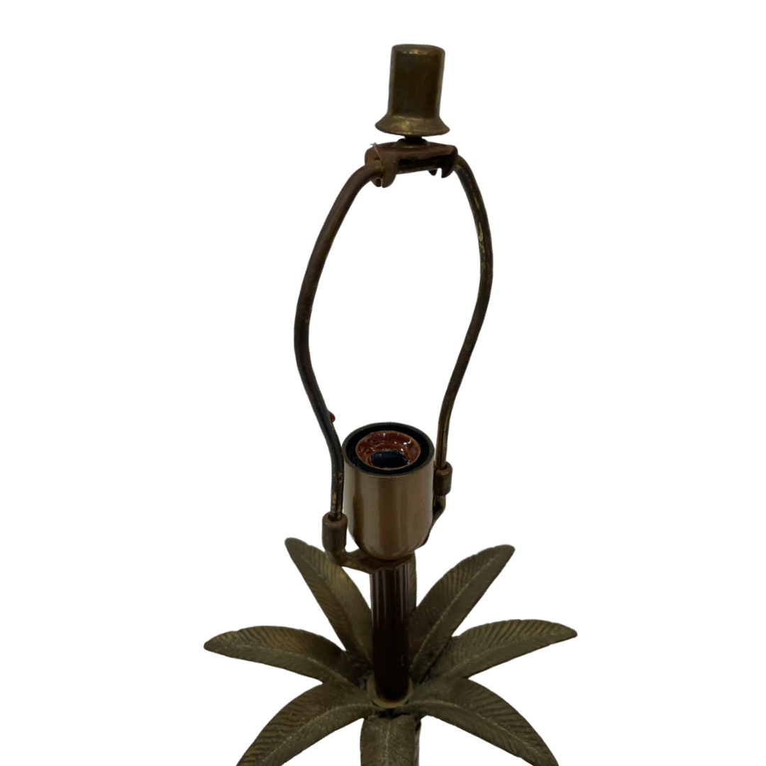 Vintage palm tree lamp base 1960s brass mid century