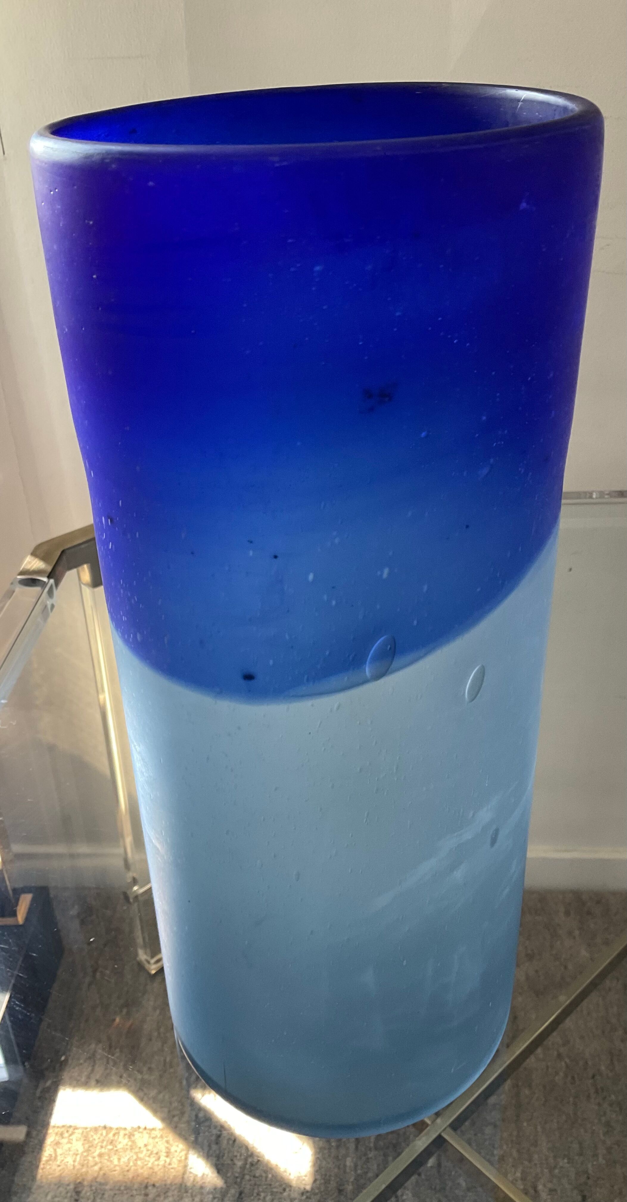 Vintage vase in two-tone glass paste