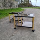 Coffee table golden black and Erard smoked glass