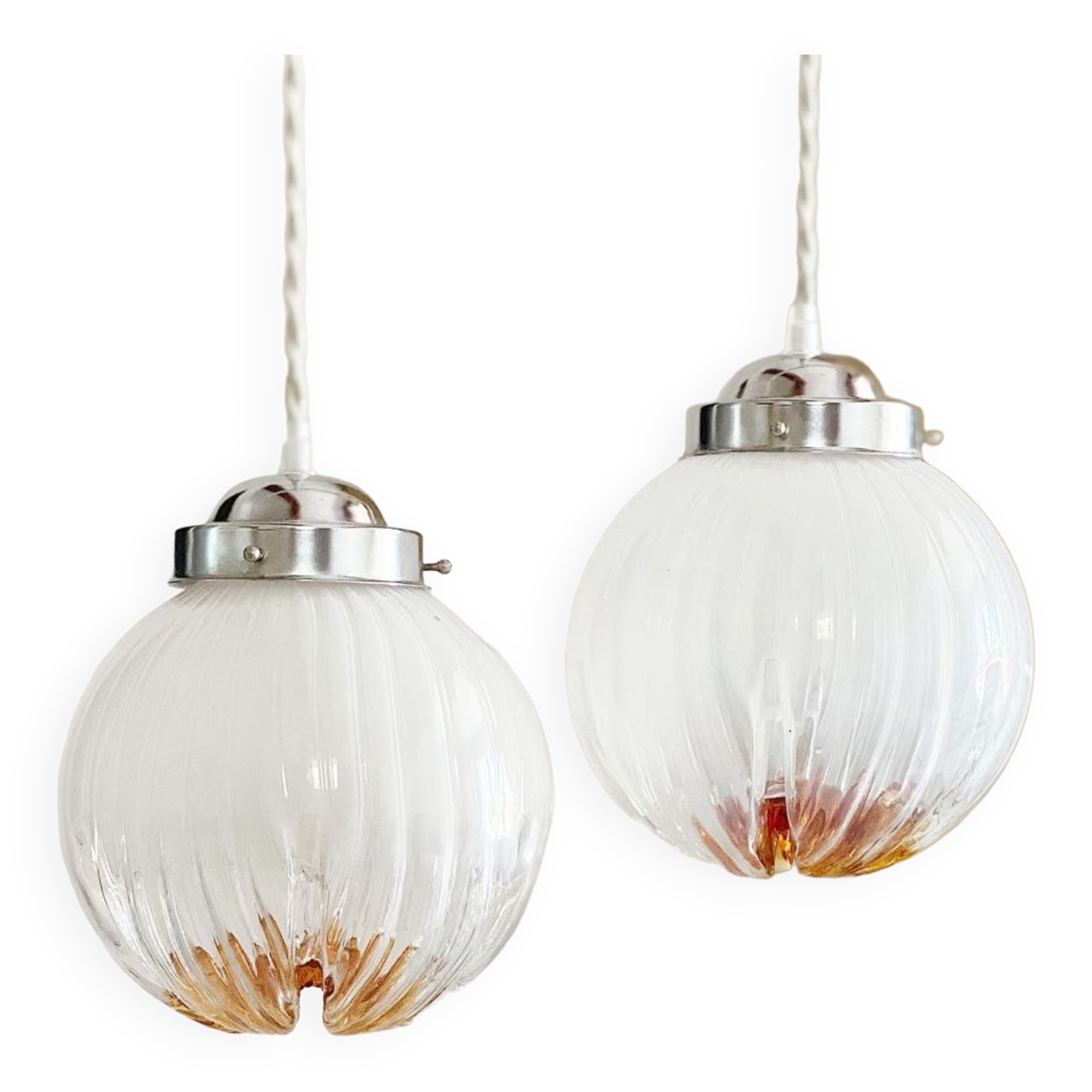 Mazzega Maxi globe pendant lights in Murano glass