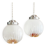 Mazzega Maxi globe pendant lights in Murano glass