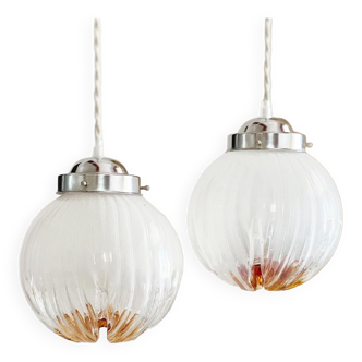 Mazzega Maxi globe pendant lights in Murano glass