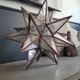 Metal and mercury glass star pendant lamp - 18 branches