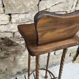 Set of 8 brutalist wrought iron bar stools 1970"