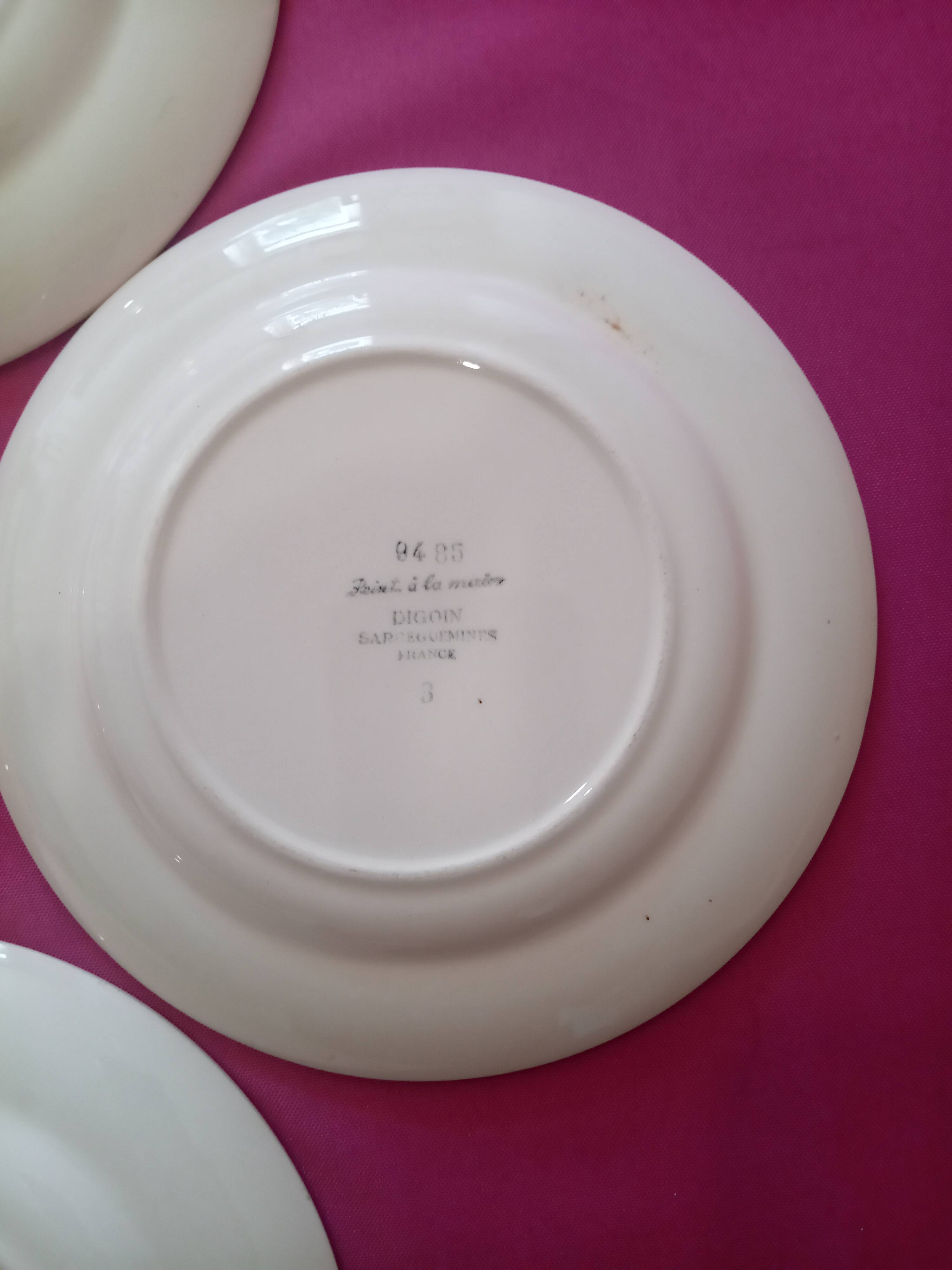 Set of 5 Digoin Sarreguemines dessert plates