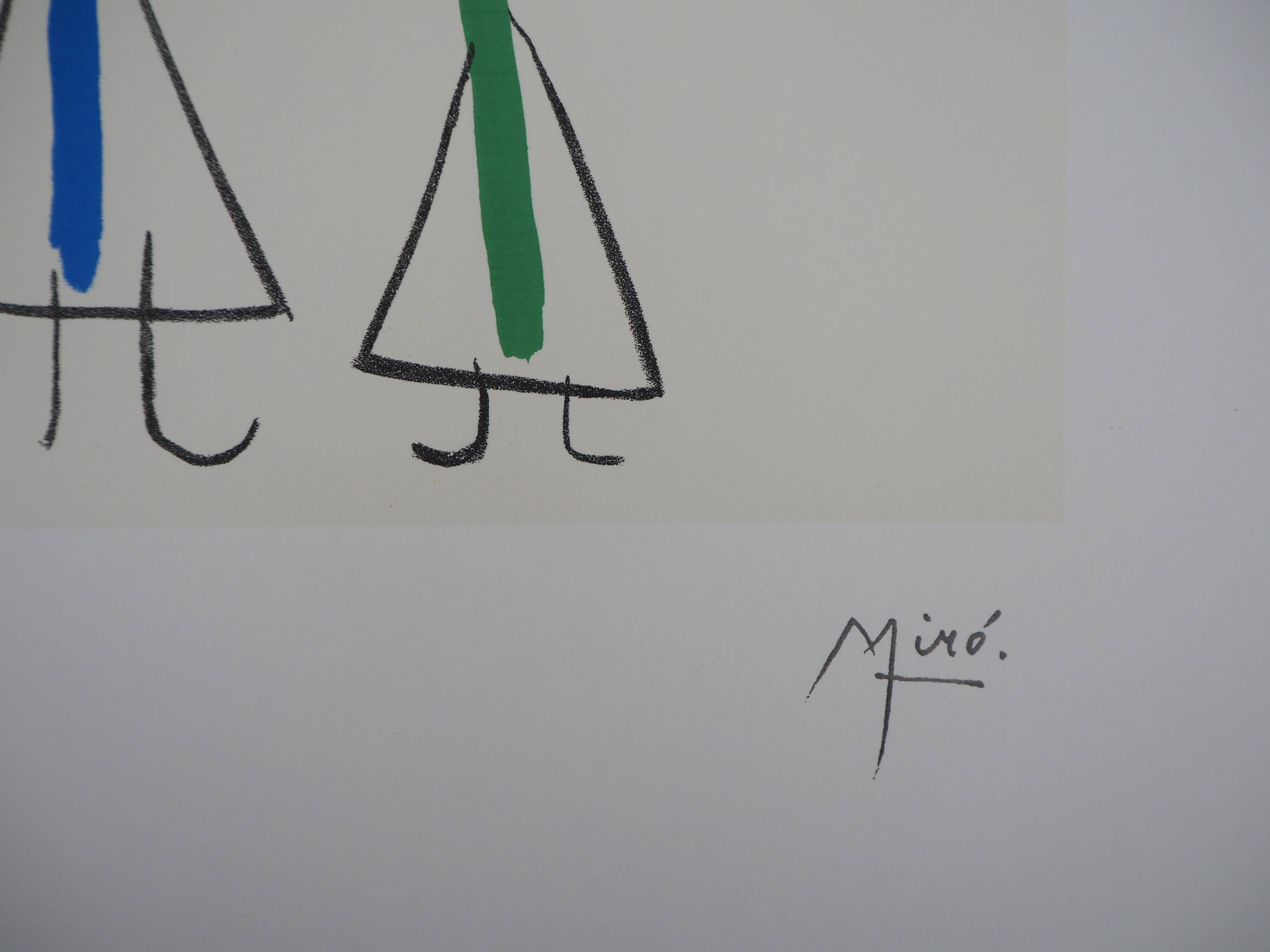 Joan MIRO: Surrealist family with the star, signed lithograph