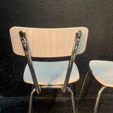 Set of 3 chairs and 1 stool in formica design, 1960