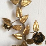 Leaves and flowers wall light in gold metal