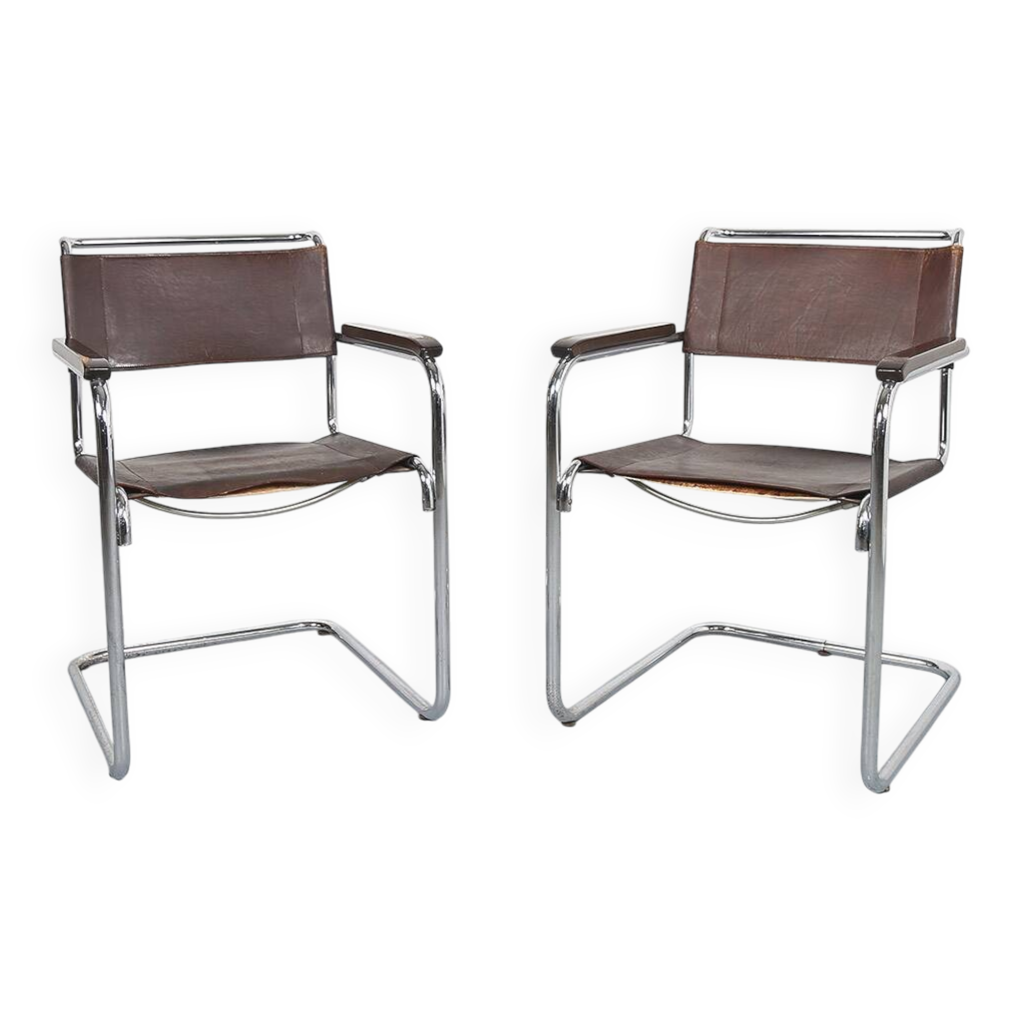 Set of 2: Thonet S34 Mart Stam Bauhaus Vintage Cantilever Chairs