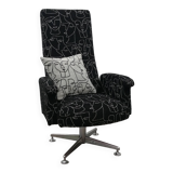 Designer armchair with 4-star cross base from Ligne Roset vintage 1970