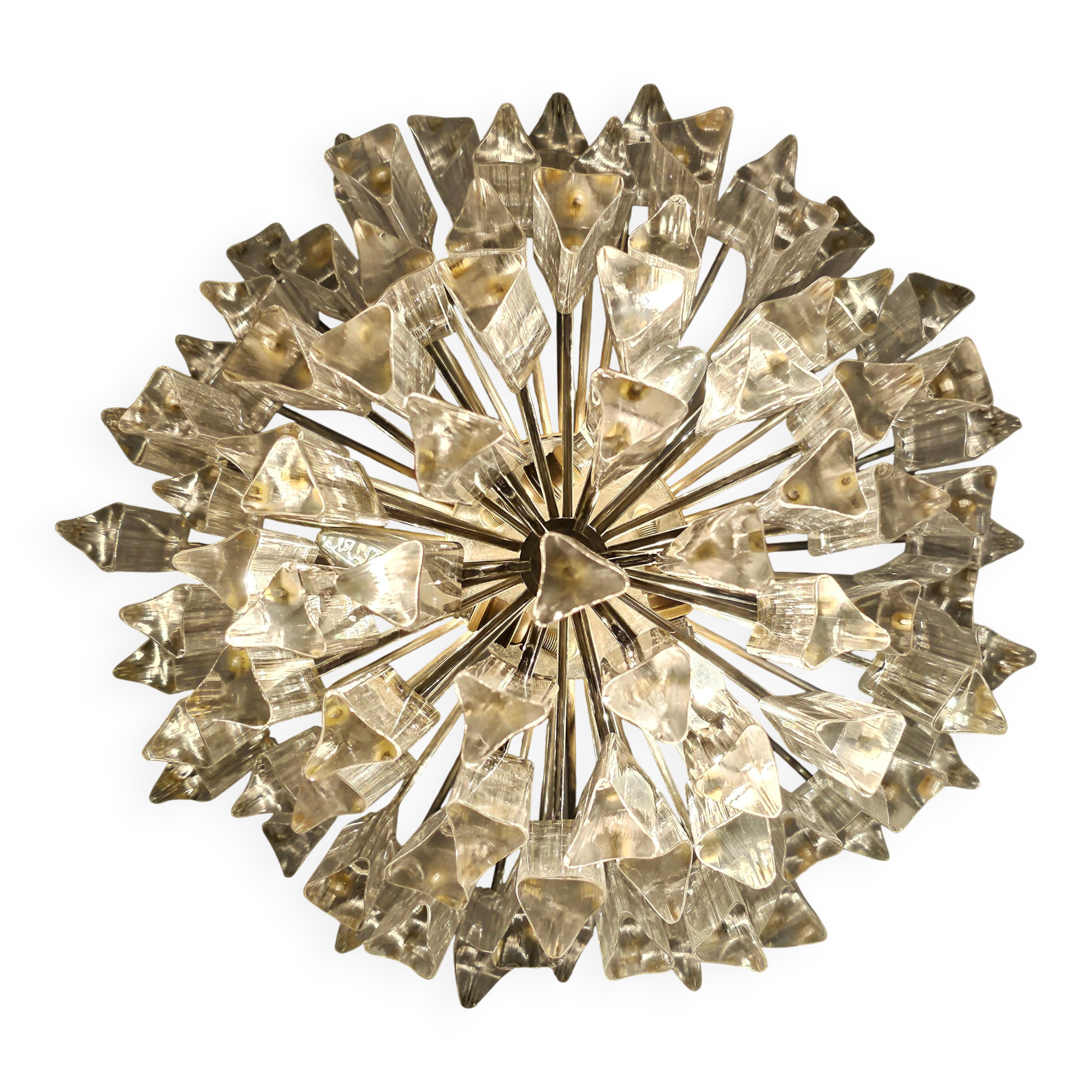Mid-Century Modern Triedri Crystal Chandelier by Paolo Venini