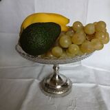 Antique glass and metal fruit bowl