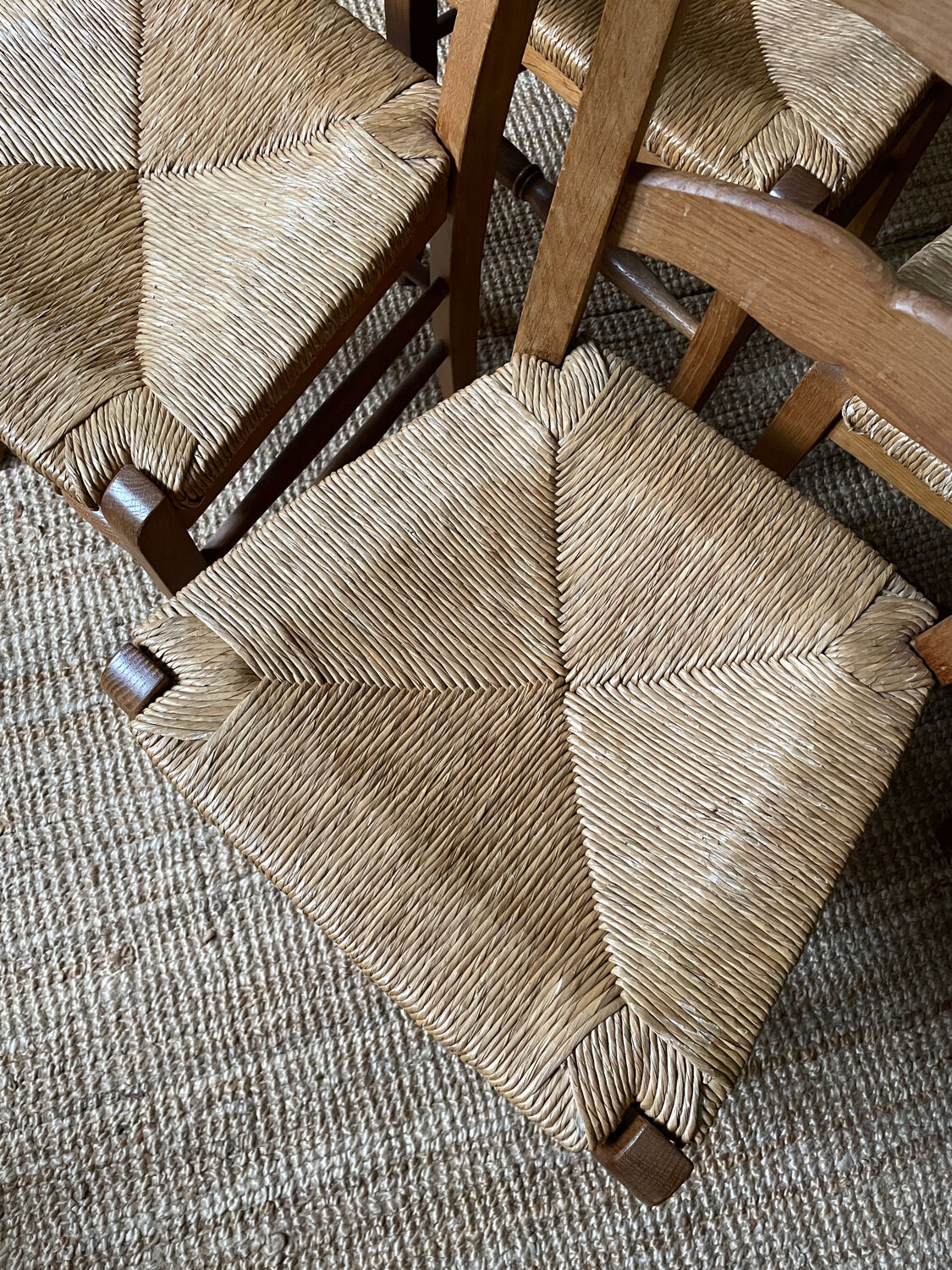 4 straw chairs