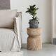 small retro solid wood cylindrical coffee table