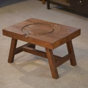 Brutalist coffee table in elm from the 1950s.