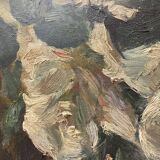 Oil on canvas bouquet of flowers 20th century