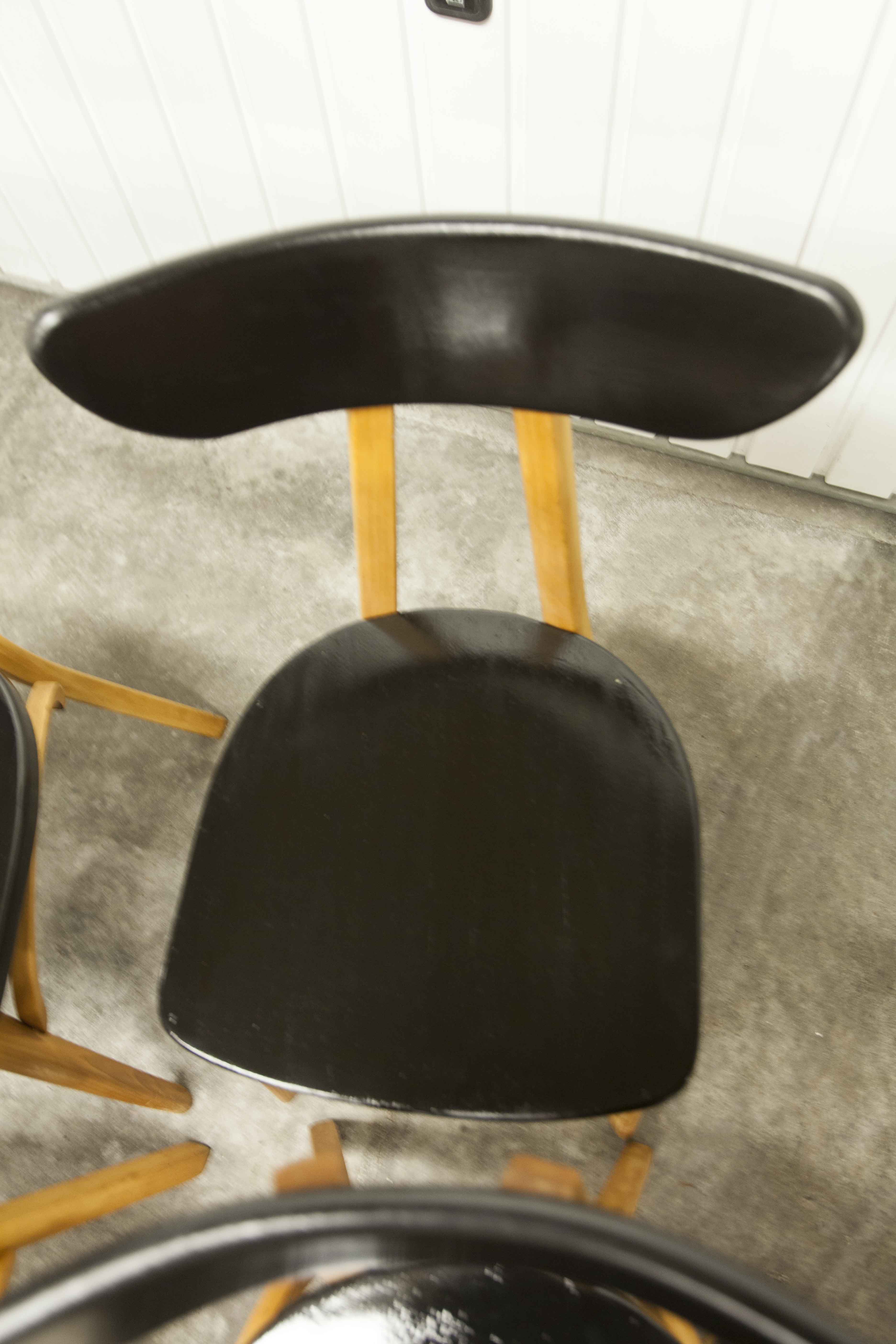 Set of 6 restored Luterma "banana" chairs