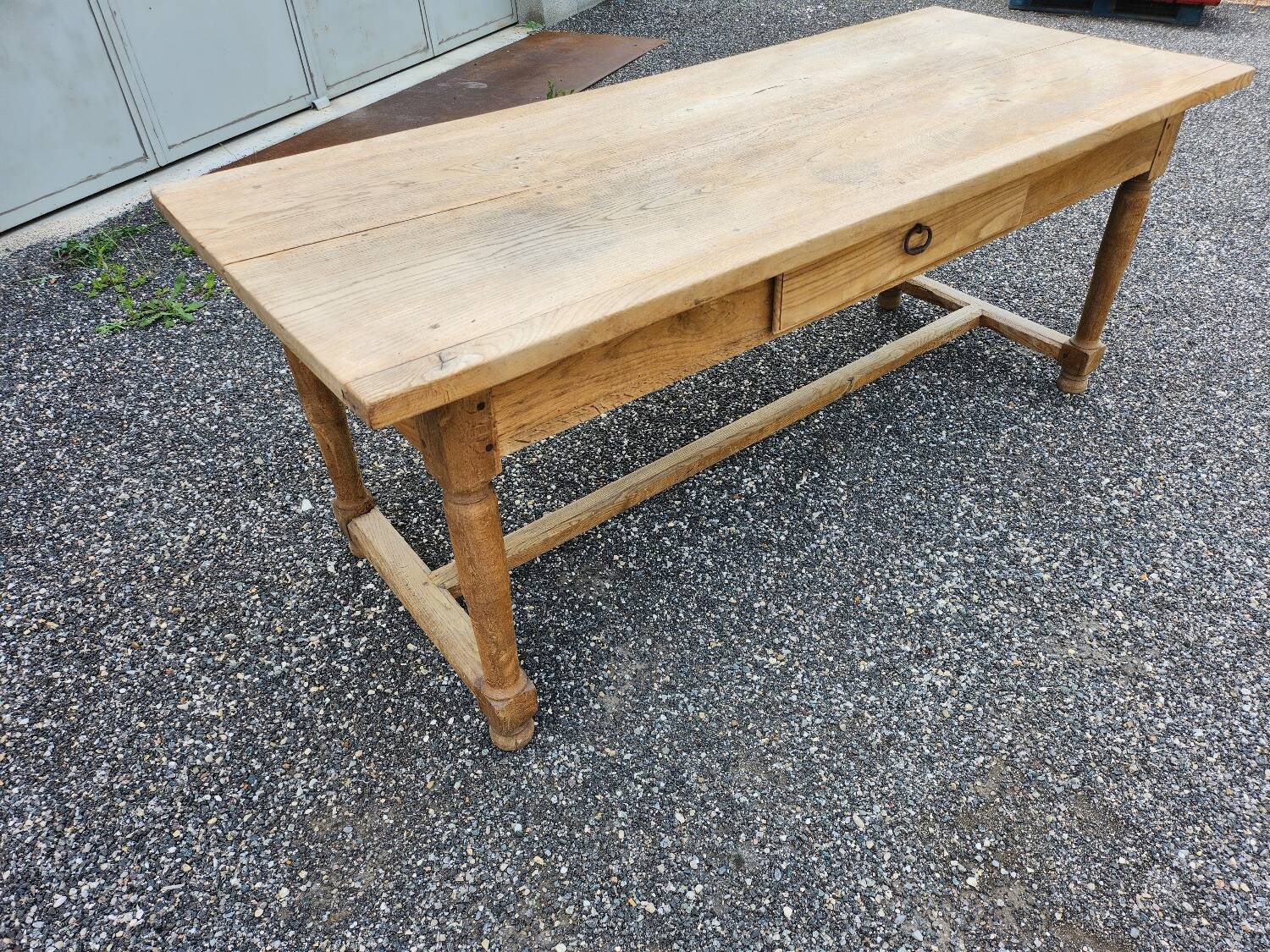 19th century farmhouse table in raw oak