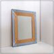 Bevelled wall mirror with blue and copper mirror panels - Italy 1930s
