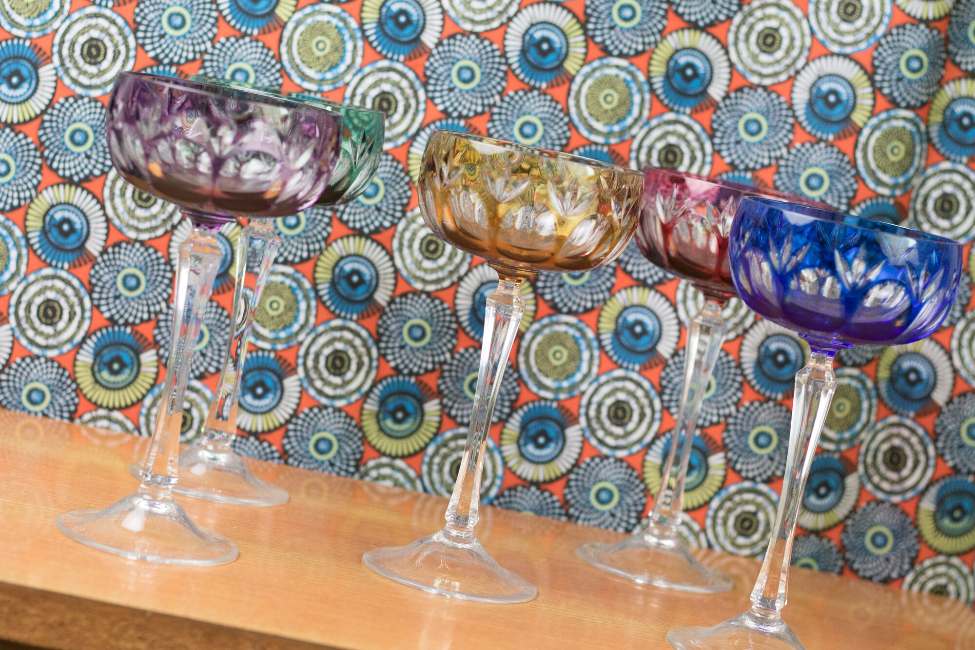 Lot of 5 champagne glasses Martini WMF crystal cabinet