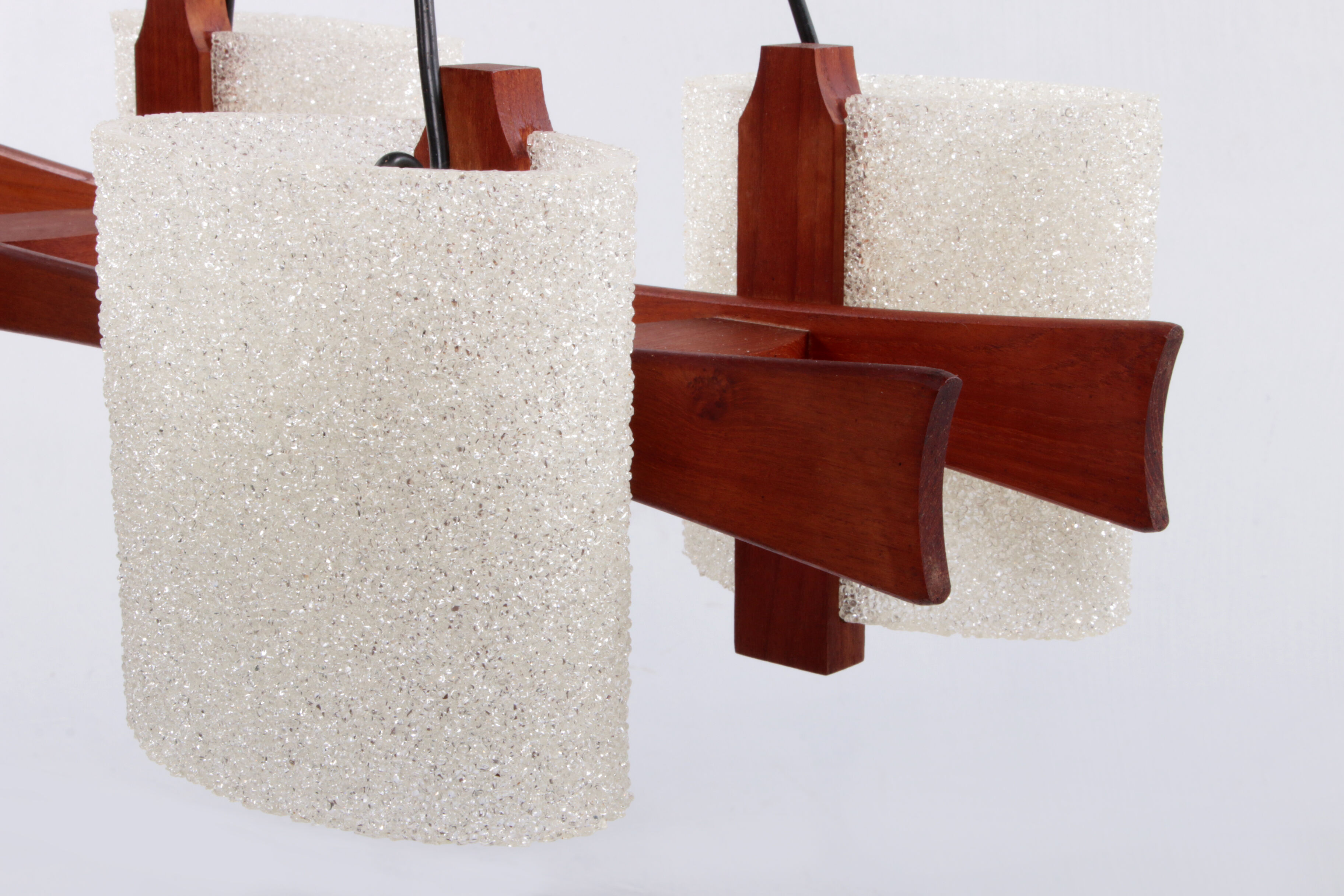 Scandinavian pendant light with resin caps, 1960